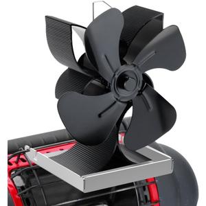 Heat Powered Wood Stove Fan for Propane Heater (Included Bracket), Non Electric Fireplace Fan Thermal Fan Thermoelectric Fan (4-Blade)