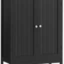 Iwell Bathroom Cabinet, Bathroom Storage Cabinet with 2 Doors, for Living Room, Entryway, Kitchen, Home Office, Black