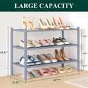 Smiry Bamboo Shoe Rack, 3 Tier Shoe Organizer for Entryway & Closet, Stackable Free Standing Storage Shelf for Shoes, Bags & Plants, Grey