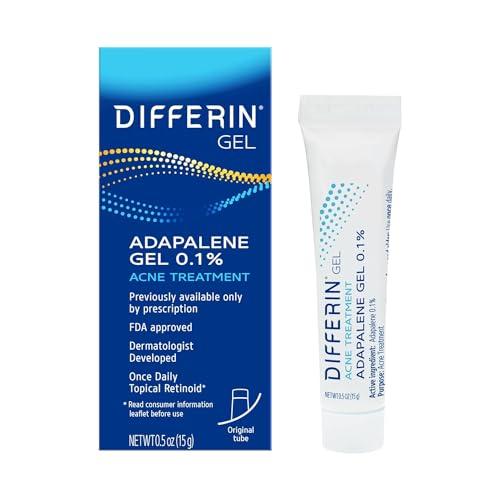 Differin Acne Treatment Gel 30 Day Supply, Retinoid Treatment for Face with 0.1% Adapalene, Gentle Skin Care for Acne Prone Sensitive Skin, 15g Tube (Packaging May Vary) pack of 2