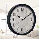 eYotto Night Light Wall Clock for Bedroom, Illuminated Wall Clocks Battery Operated Glow in The Dark Lighted Clock for Home, Living Room, Kitchen, Office, Easy to Read Large Display, 12Inch