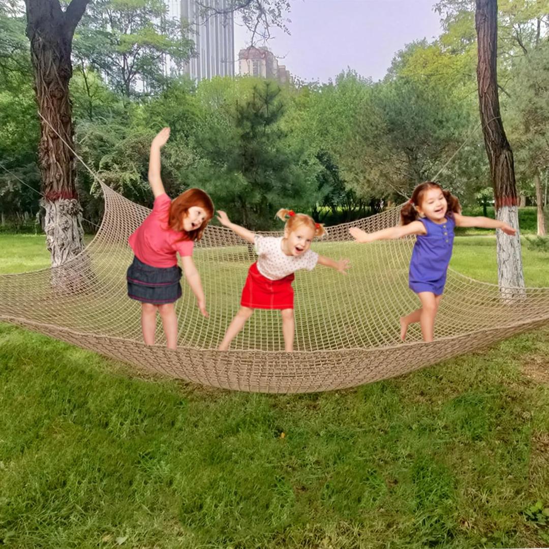 Climbing Net for Kids Double Layers Playground Safety Net Polyester Climbing Cargo Net Rope Bridge Nets for Treehouse Backyard Monkey Bars (6.569.84 ft, Brown)