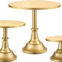 HBlife 3 PCS Gold Cake Stand Set (8"/10"/12" Plate) for 6-10 Inch Cakes, Dessert Table Display Set, Cupcake Stand for Party, Wedding, Birthday, Baby Shower, Anniversary (Metal)