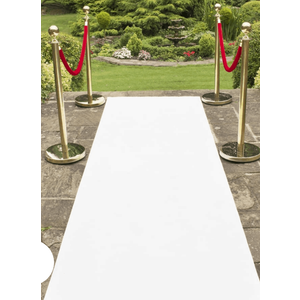 White Floral Lace Aisle Runner 100ft