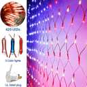 (New) American Flag Lights, 420 LED USA Flag, Outdoor Waterproof Patriotic Lights Hanging Ornaments for Memorial Day, 4th of July, Labor Day, Presidential Election, Christmas