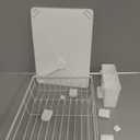 Dish Drainer with Drain Spout for Kitchen Counter, Space Saving Dish Drainer Utensil Holder, Kitchen Organiser for Sink, Cup, Bottle (White)