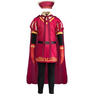 Adult/Kids Lord Costume Role Red Cloak Red Cap Outfit Halloween Cosplay Costume (Small)
