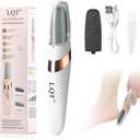 LQT Electric Foot File  Rechargeable Callus Remover for Hard, Cracked Skin  At-Home Pedicure Kit for Smooth Feet (Men & Women) (White)