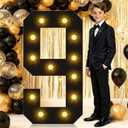 4FT Marquee Light Up Numbers, Black Giant Marquee Number 9, Pre-Cut Foam Board Set Can Be Used for Birthdays,Weddings,Party Anniversaries