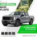 BALOCEO Universal 12" Wide Mud Flap 4Pcs Mud Splash Guard Mudguard for Car | Pickup Truck SUV Plastic(PP) + Steel Black Textured Front & Rear