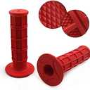 Worldmotop Motorcycle Handlebar Grips Non-Slip Soft Rubber Grips Handlebar with 7/8" 22mm 24mm Replacement for All Off Road ATV Dirt Bike, Bike Handle Grips(Red)