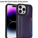 iCoverCase Compatible with iPhone 14 Pro Max Phone Case with Card Holder, Wallet Case for Women Men RFID Blocking PU Leather Protective Case 6.7 Inch (Dark Purple)