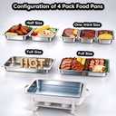 11Qt Chafing Dishes for Buffet, 4 Pack, White