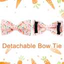 Easter Dog Collar with Bow Tie, Cotton Bunny Bowtie for Large Girl Boy Dog, Cute Rabbit Pet Collar with Metal Buckle, Gift, Small