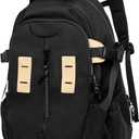 Casual Backpack for Men Women with 15.6 Inch Laptop Compartment, Waterproof Daypack Backpack for College Travel Work Daily Use, Black, 20L