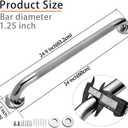 Rockgoya Shower Grab Bar, 2 Pack 24 Inch Bathroom Grab Bar, 304 Stainless Steel 1.25" Diameter Anti-Slip Handicap Grab Bar Support Shower Rail Senior Handrail Shower Safety Bar Handle