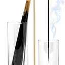 2 in 1 Incense Holder, Glass Incense Holder for Sticks, Anti-Ash Incense Burner with Removable Ash Catcher and Incense Storage for Yoga Meditation Spa Home Decor (Size A)