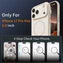 4 x Magnetic for iPhone 17 Pro Max Case, [Matte Solid Color] [Full Camera Protection] Protective Case for iPhone 17 Pro Max - Milky White