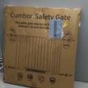 Cumbor 29.7-46" Baby Gate for Stairs, Toddler Safety Essentials for The House, Auto Close Dog Gate for Doorways, Mom's Choice Awards Winner-Easy Install Pressure Mounted Pet Gates for Dogs, White