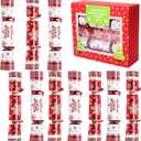 10 Pack 10" Christmas Non-Snap Table Favors, Luxurious Red & White Snowflake Design With Party Hat, Joke & Xmas Gift for Kids Christmas Parties, Dinners and Holidays