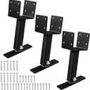 3 Pack Adjustable Saddle Patio Roof Riser Kit, Heavy Duty Pergola Roof Brackets Fit 4x4 Wood Beam for Wood Patio Cover Gazebo