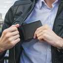 Gostwo Mens Wallet RFID Blocking Slim Minimalist Bifold Wallet with ID Window & Business Card Holder, Thin Front Pocket Design, Stylish Wallet for Men, Teen, Boyfriend, Husband (Black Cros)