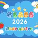 Preschool Graduation Backdrop 5x3ft Class 2026 Kindergarten Background, 5ftx3ft