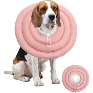 Soft Dog Cones, Recovery Dog Donut Collar After Surgery-Cone of Shame Alternative, Pet Elizabethan E-Collar Anti-Bite Lick Wound Healing Adjustable for Small Large Medium Dogs, XL ( Neck Girth7.1-15IN), Pink