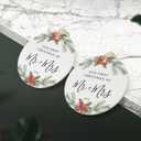 PDE-QUNLIAN First Married Christmas Ornament 2025, 1st Year Wedding Ornament, Ceramic Hanging Decoration for Couples Just Married with Gift Box & Ribbon, 2.9" (Mr&mrs-festive Christmas)