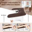 JODSONE U-Shaped Brown Arm Rest for Nails Tech with Rotating 360Built-In Phone Holder and Adjustable Nail Arm Rest Detachable Manicure Hand Rest for Salon Design
