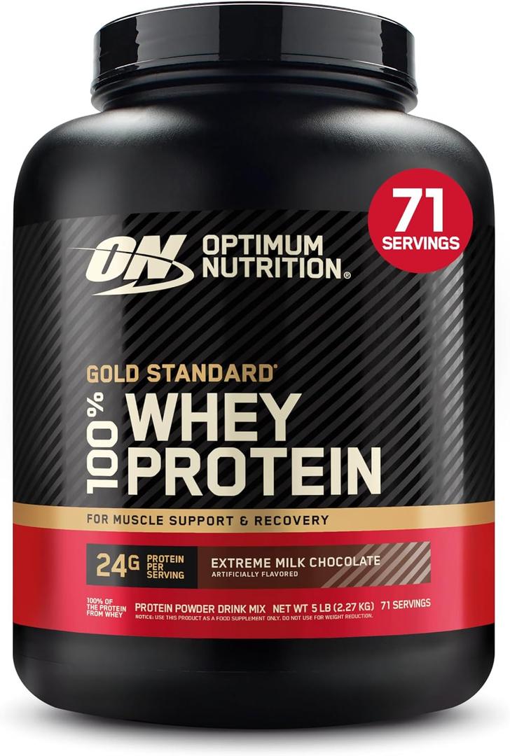 Optimum Nutrition Gold Standard 100% Whey Protein Powder, Extreme Milk Chocolate, 5 Pound (Packaging May Vary) (EXP 09/09/28)