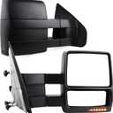 YITAMOTOR Towing Mirrors Compatible with 2007-2014 Ford F150 Series Pickup Power Heated with LED Signal and Puddle Light Tow Mirrors Pair set, 18.5 Inches and 21.26 Inches