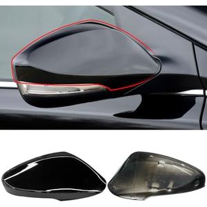 Yumzeco Compatible with Hyundai Elantra MD Side Mirror Cover Cap 2011 2012 2013 2014 2015 2016, Right Passenger Side Mirror Caps Replacement W/Light, Clip-on Replace for 876263X000 Glossy Black-Right