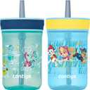 Contigo Leighton Kids Water Bottle, 2-Pack, 14oz, Paw Patrol, Spill-Proof, Dishwasher Safe Tumbler with Straw, Blue and Yellow