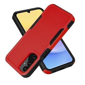 XZPPZH for Samsung Galaxy A15 5G Case Dual Layer Protective A15 5G Phone Case Heavy Duty Protection [Anti-Scratch] [Anti-Fingerprint] Non-Slip Shockproof Phone Case for Samsung Galaxy A15 5G Case Red