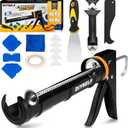 DIYSELF Caulk Gun Kit 9 Pack Professional Caulking Gun Caulk Remover Tool Kit Silicone Gun Sealant Finishing Tool Grout Scraper Hand Caulking Gun for Bathroom Kitchen Window Sink Tile Sealing
