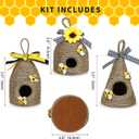 Bee Hive Decor,3 Pack Bumble Bee Rustic Hive,Natural Bee House, Bumble Bee Theme Party Decor Spring Summer Rustic Farmhouse Kitchecn Table Decorations, Honey Bee Tiered Tray Decoration