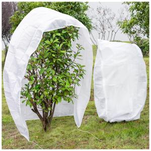 BSTPCOO 2 Pack Winter Plant Covers Freeze Protection with Drawstring, 39.3" x 39.3" Frost Cloths for Outdoor Plants Covers for Winter Cold Weather Tree Covers Freeze Protection, Shrubs Trees Jacket, White