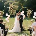 Metal Arch Backdrop Stand, 7.2FT+6FT Wedding Arch Stand, Set of 2 Backdrop Arch Stand, Metal Arch Stand for Valentines Day,Wedding Ceremony Birthday Party Baby Shower Graduation Ceremony Decoration