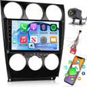 [2+64] Volxcereo Car Radio for Mazda 6 2002 2003 2004 2005 2006 2007 2008, 9 inch Android Touchscreen Stereo with Carplay/Android Auto, GPS, WiFi, Bluetooth, SWC, FM/RDS, Backup Camera