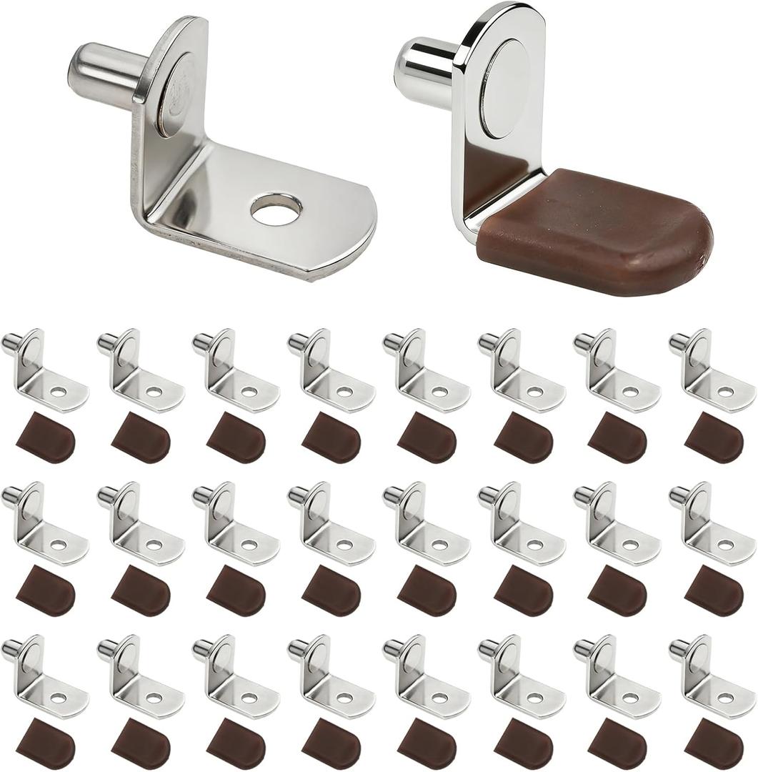 5mm Shelf Pegs for Shelves Cabinet Shelf Support Ppegs Metal Shelving Pins for Bookshelf Furniture Kitchen Closet Heavy Duty Pegs Bracket for Shelves in Cabinet L-Shaped Metal Shelf Clips 30Pcs