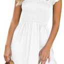 Ammiko 2025 Sundresses for Women Casual Smocked Dress Sleeveless Ruffle Square Neck Backless Teen Boho Short Dresses Size Unknown, XL