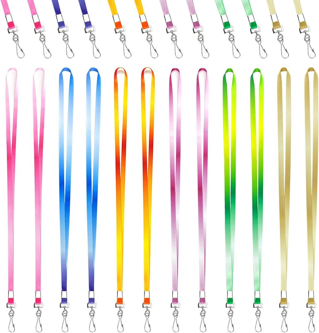 Korty 24pcs Cruise Lanyards for ID Badges Gradient Design | Lanyards for Cruise with Swivel Hook Clips for Name Tag Holder Ship Cards Carnival Sail Keys