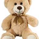 Teddy Bear Stuffed Animals, 13 Inches Teddy Bear Plush Toy Birthday Christmas Valentines Day Gift for Kids Girlfriend (Light Brown)