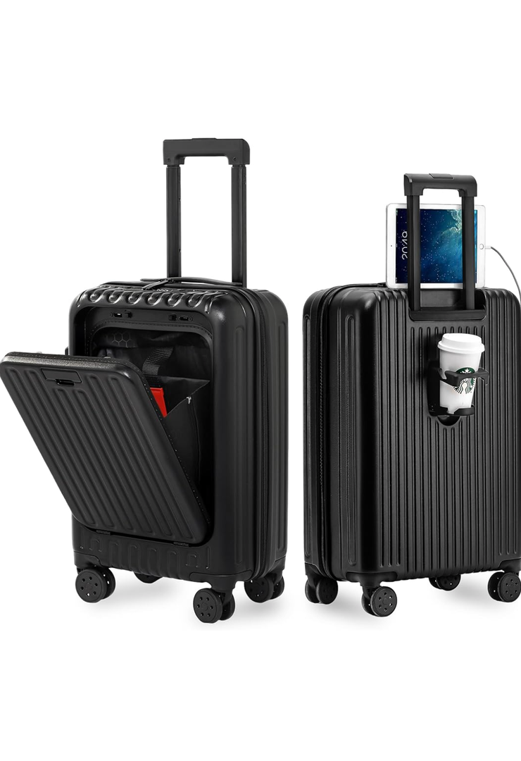 Carry On Luggage 22x14x9 Airline Approved, 20 Inch Hard Shell Carry On Luggage, Suitcase Carry-on Small Siutcase with Wheels (Black, 1PC) Carry On Luggage 22x14x9 Airline Approved, 20 Inch Hard Shell Carry On Luggage, Suitcase Carry-on Small Siutcase with Wheels (Black, 1PC)