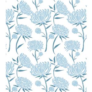 Hopepak Peel and Stick Wallpaper Floral Contact Paper Blue Floral Wallpapers Modern Self Adhesive Removable Vinyl Wallpaper for Living Room 17.3"x197"