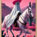 2Pcs Pink Cute Ghosts Canvas Wall Art (24L x16W-Canvas, No Frame)