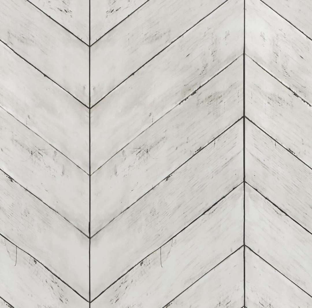 CiCiwind Wallpaper Peel and Stick White Grey Wood Wallpaper Distressed Wood Textured Contact Paper Herringbone Self Adhesive Removable Wallpaper for Bathroom Cabinets Decor 78.7"16.8"