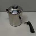 Mixpresso Stainless Steel Coffee Percolator Stovetop, 37oz Classic Percolator Coffee Pot, Great For Camping Pot, 5-8 Cup Stove Top Espresso Maker, Cool-Touch Handle