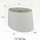 Royal Designs, Inc. Shallow Oval Hardback Lamp Shade, HB-611-14LNWH, Linen White, (12 x 8) x (14 x 10.5) x 8.5